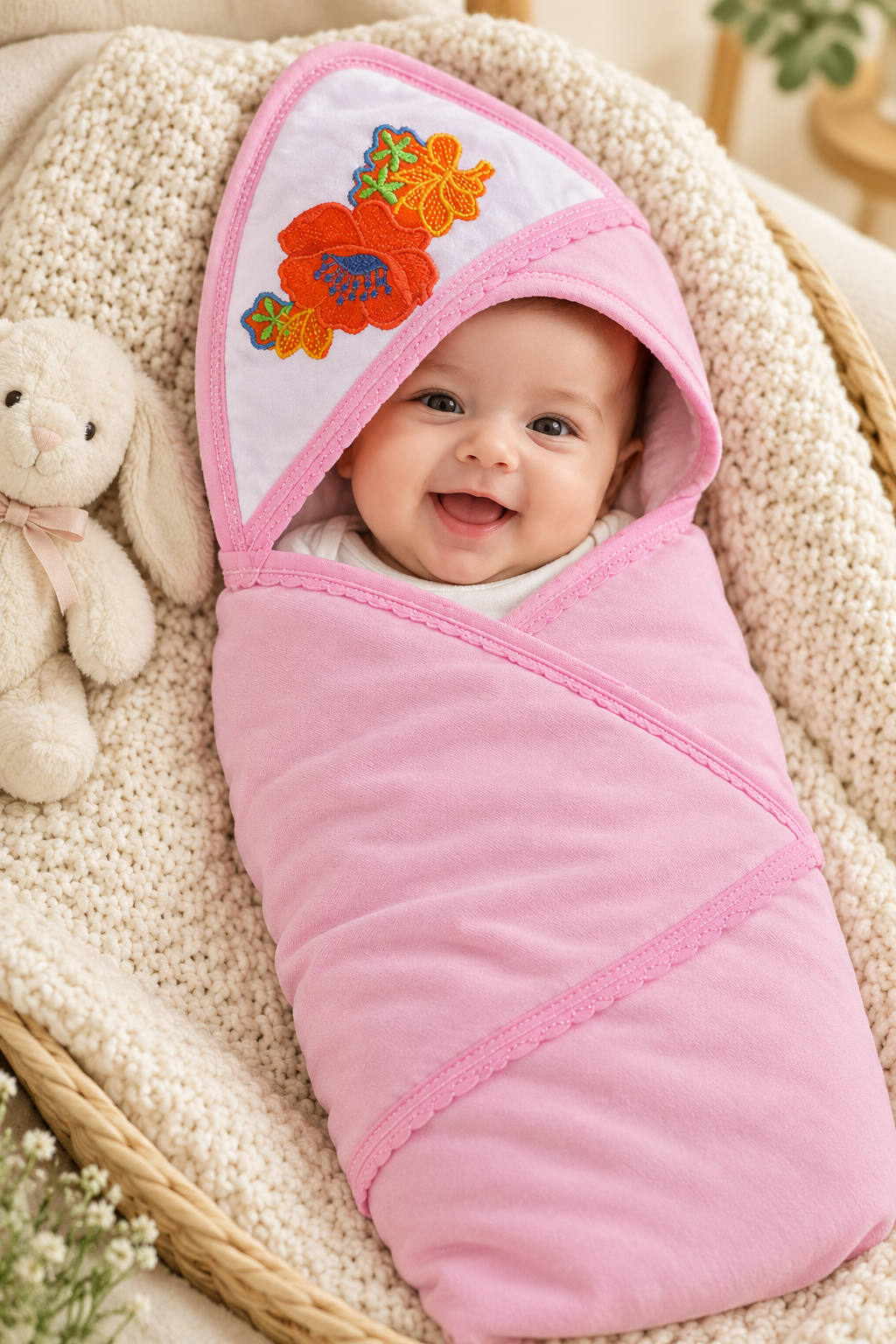 Baby Swaddle Sheet - Baby Pink