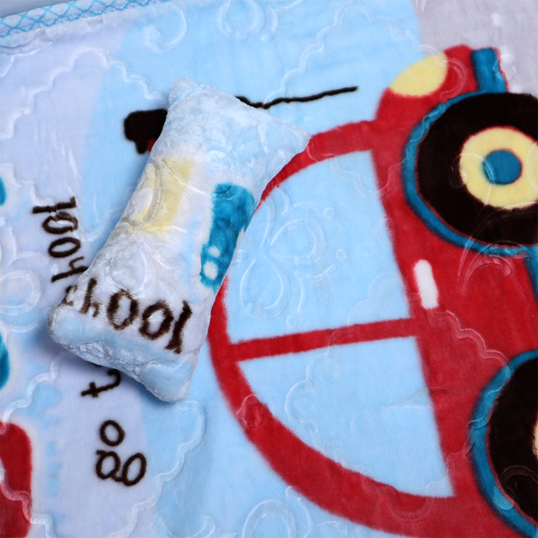 Mini Me Baby AC Flannel Blanket and Pillow Set - Snuggle Ride