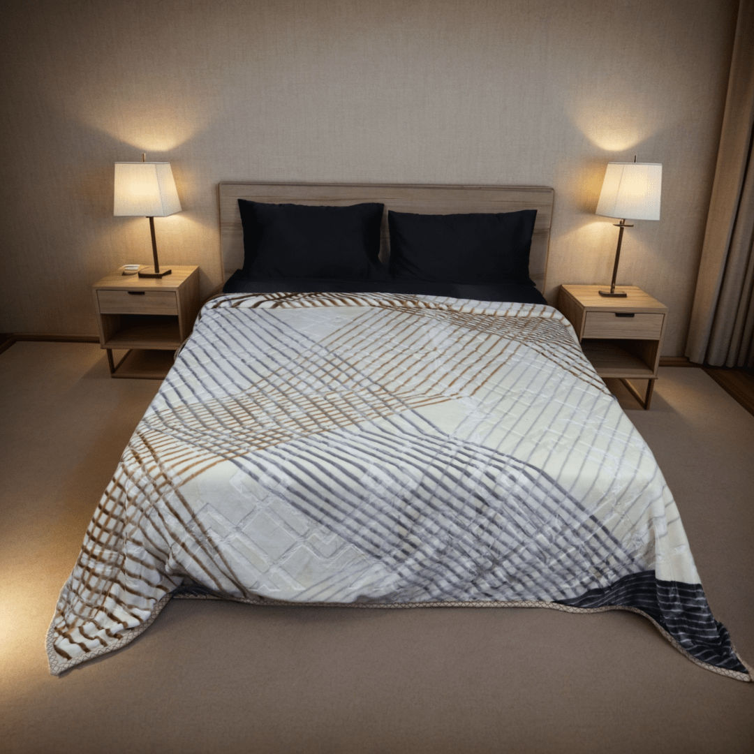 Moonlight Cloudy 4KG 2-Ply Double Bed Blanket-Ecru