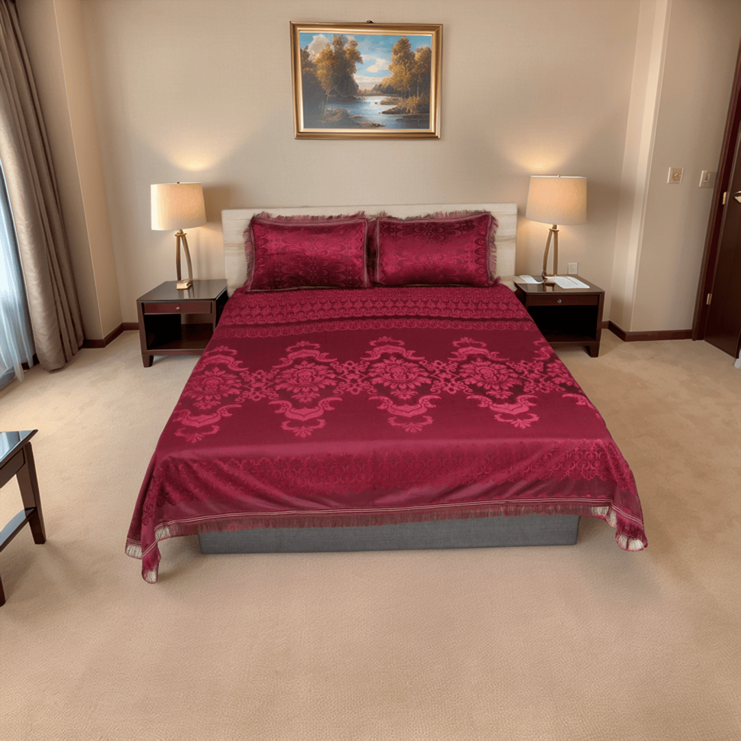 Regal Decor 3-Piece Bed Set-Wine