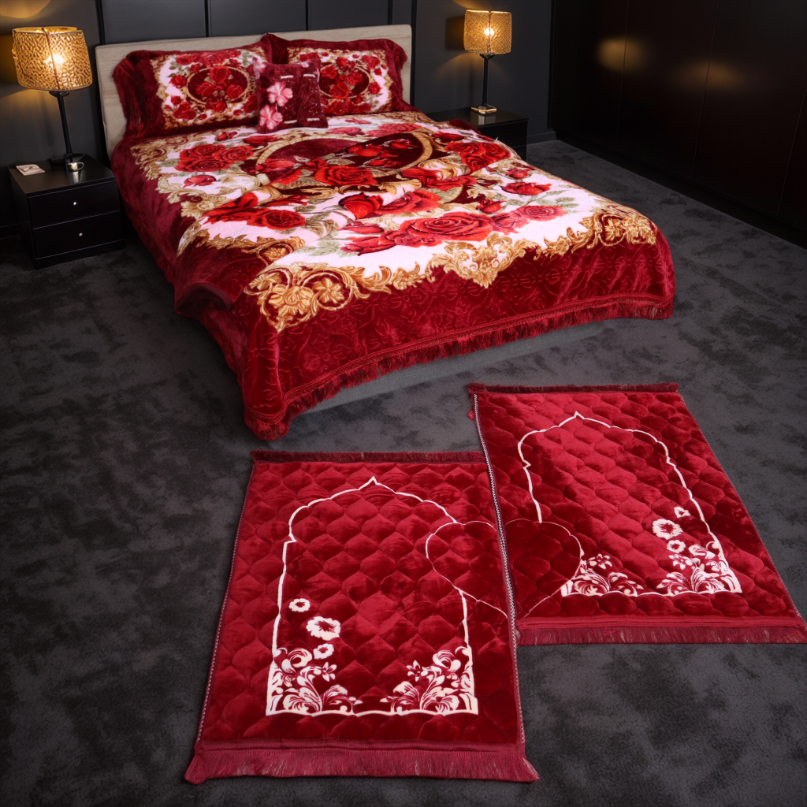 Blue Moon Bed Set 7 Pcs- Maroon