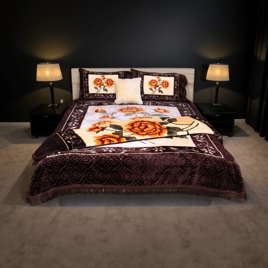 Blue Moon Bed Set 7 Pcs-Brown