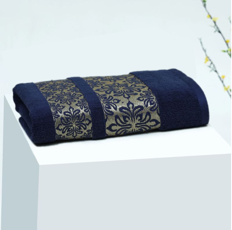 Premium Cotton Towel- Navy Blue