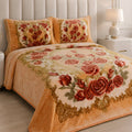 Twilight Marvell Bed Set 4 Piece-Beige Petals