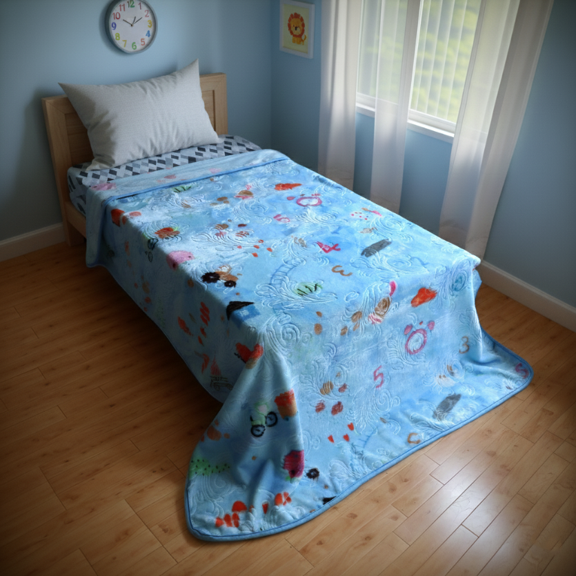Sleepcare 1-Ply Single Bed Blanket - Blue