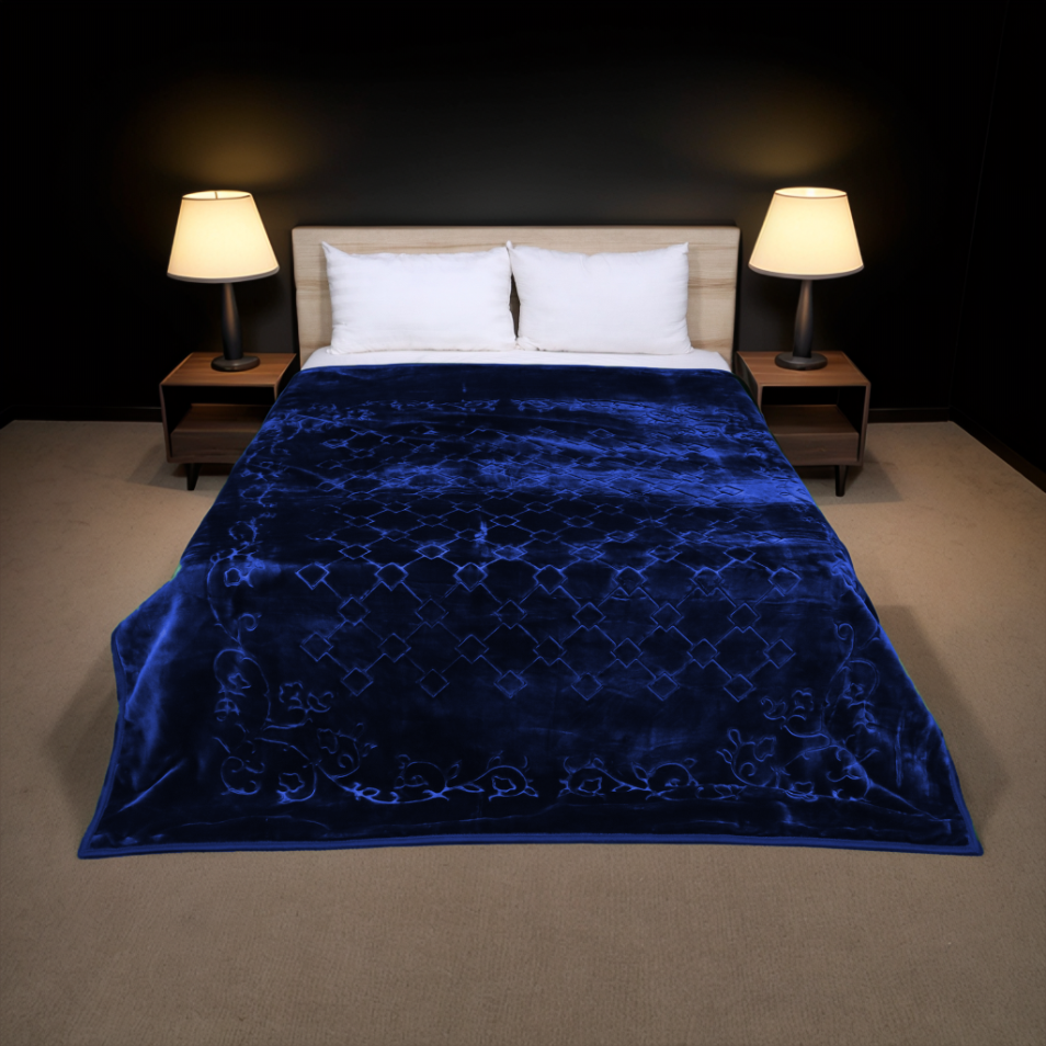 Moonlight Cloudy 4KG 2-Ply Double Bed Blanket - Twilight
