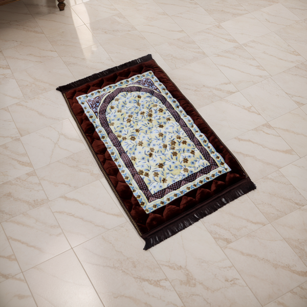 Kiswah Printed Prayer Mat-Deep Mahogany