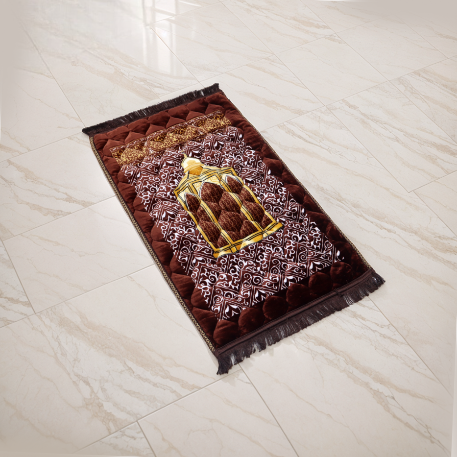Kiswah Printed Prayer Mat-Brown