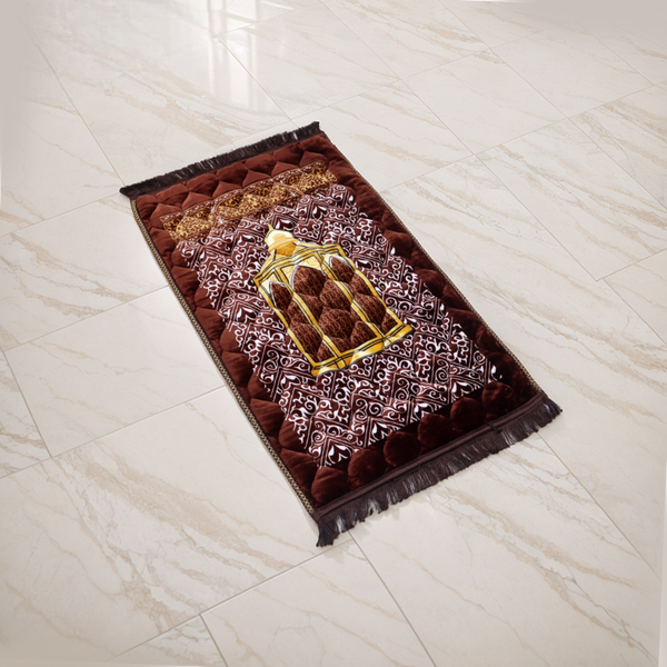 Kiswah Printed Prayer Mat-Brown
