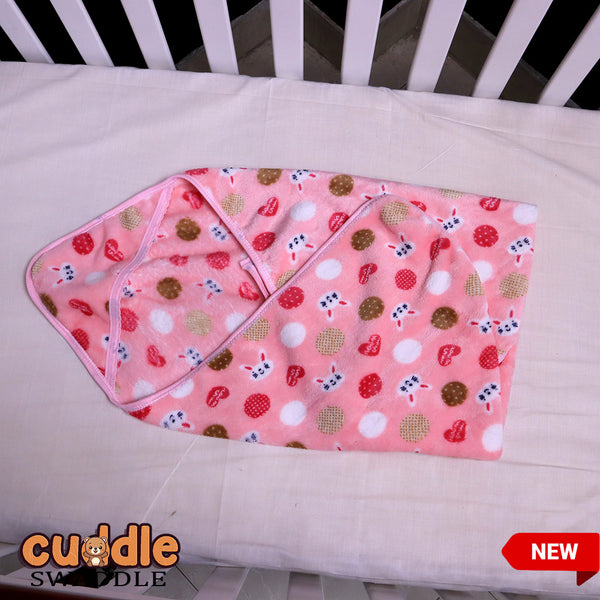 Cuddle Baby Swaddle Blanket with Hood-Light Pink