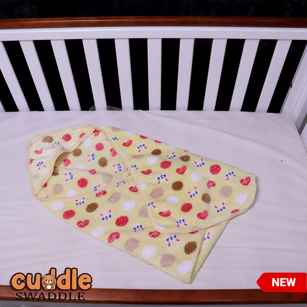 Cuddle Baby Swaddle Blanket with Hood-Lemon