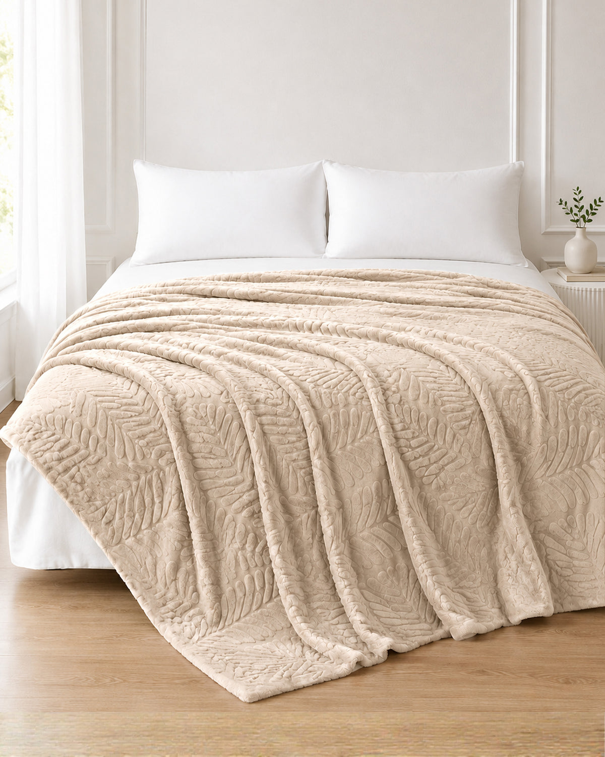 Rabbit Fur Throw Blanket - Cloud Dancer