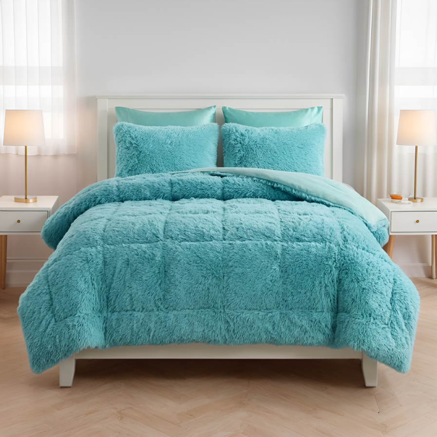 House of Velour 6-Piece Bed in a Bag-Mint