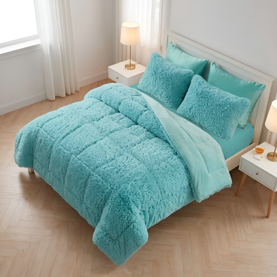 House of Velour 6-Piece Bed in a Bag-Mint