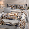 Arzoo Cloudy Bridal Bed Set 7 Pcs - Stone