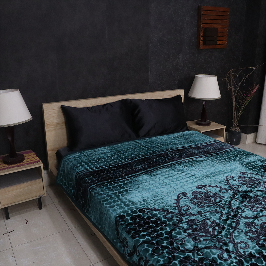Double Bed Blanket Artistic- Emerald