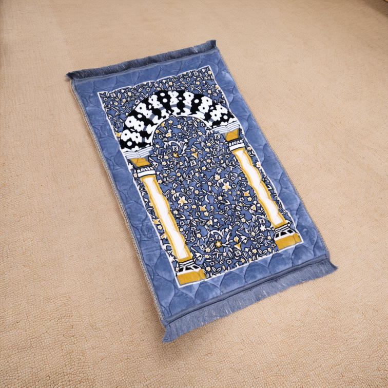 Kiswah Printed Prayer Mat-Gunmetal