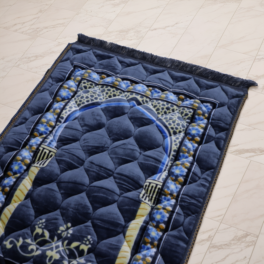 Kiswah Printed Prayer Mat-Slate Gray