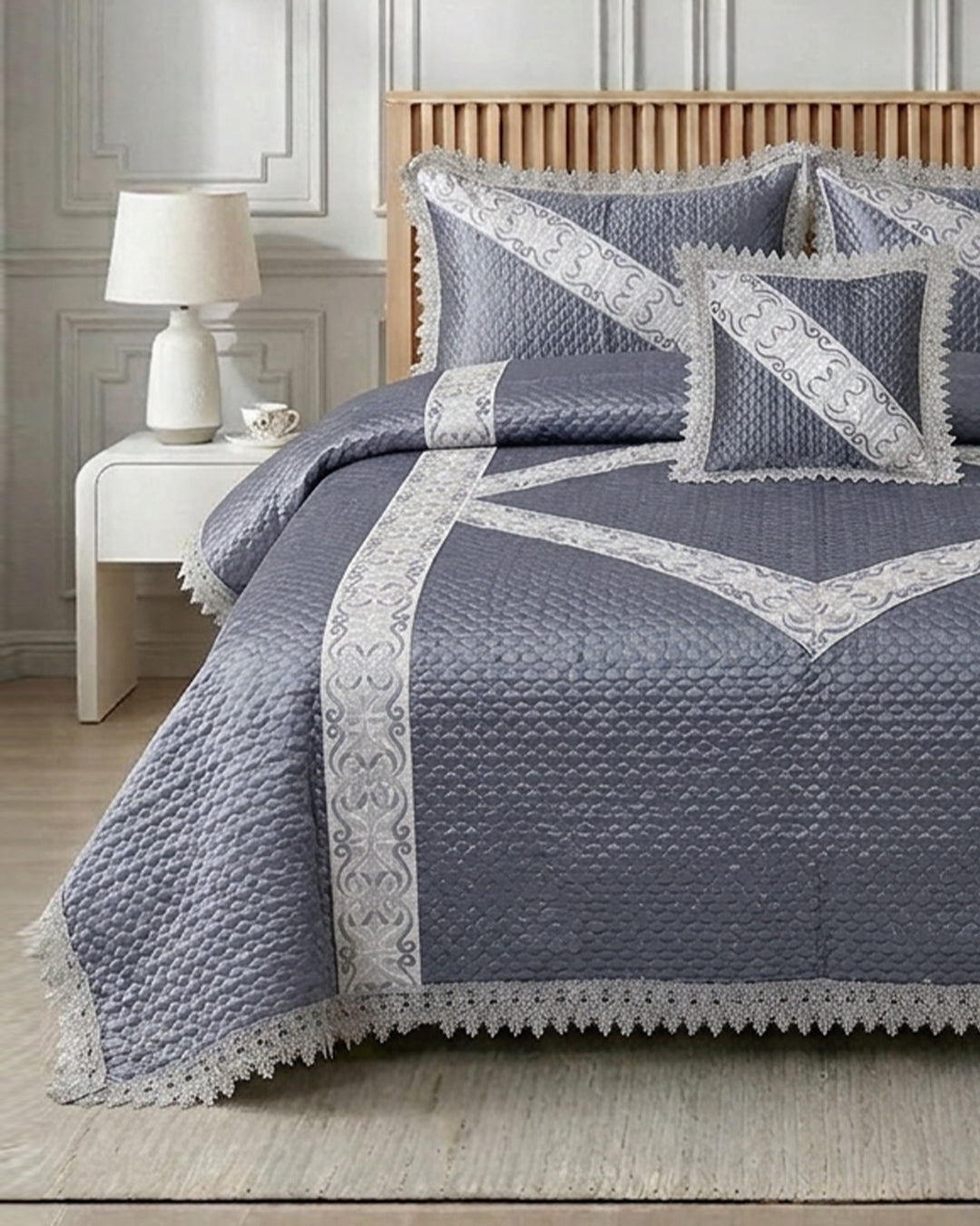 Opal 4 Piece Silk Bed Set-Mahtab