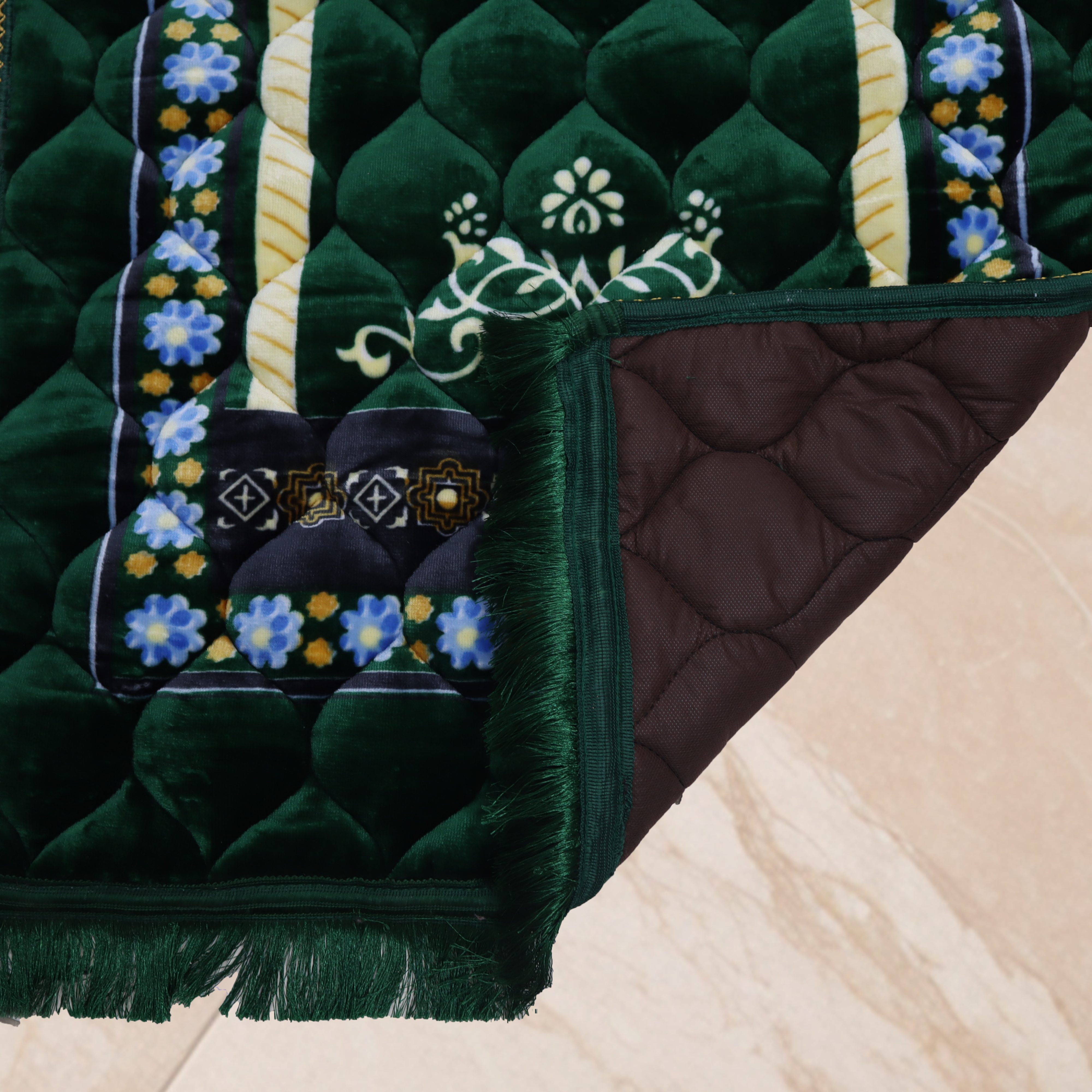 Kiswah Printed Prayer Mat-Green