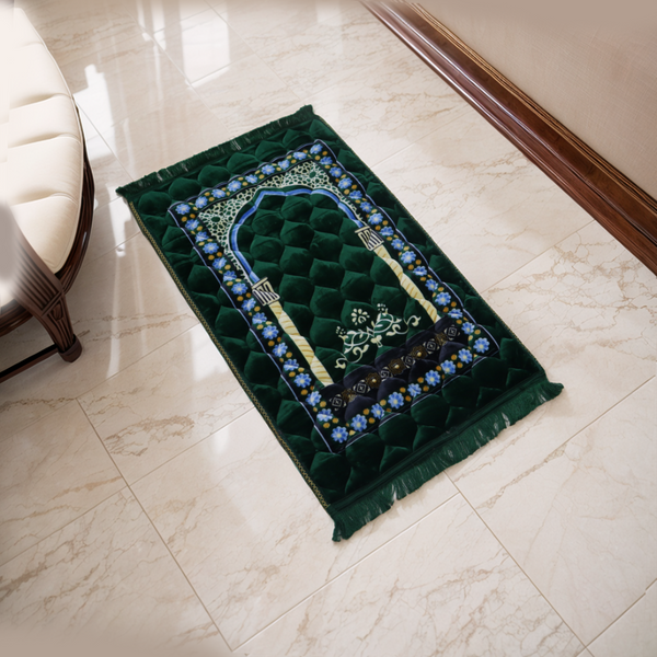 Kiswah Printed Prayer Mat-Green