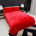 Deluxe Mink 3 Pieces Bed Set- Red
