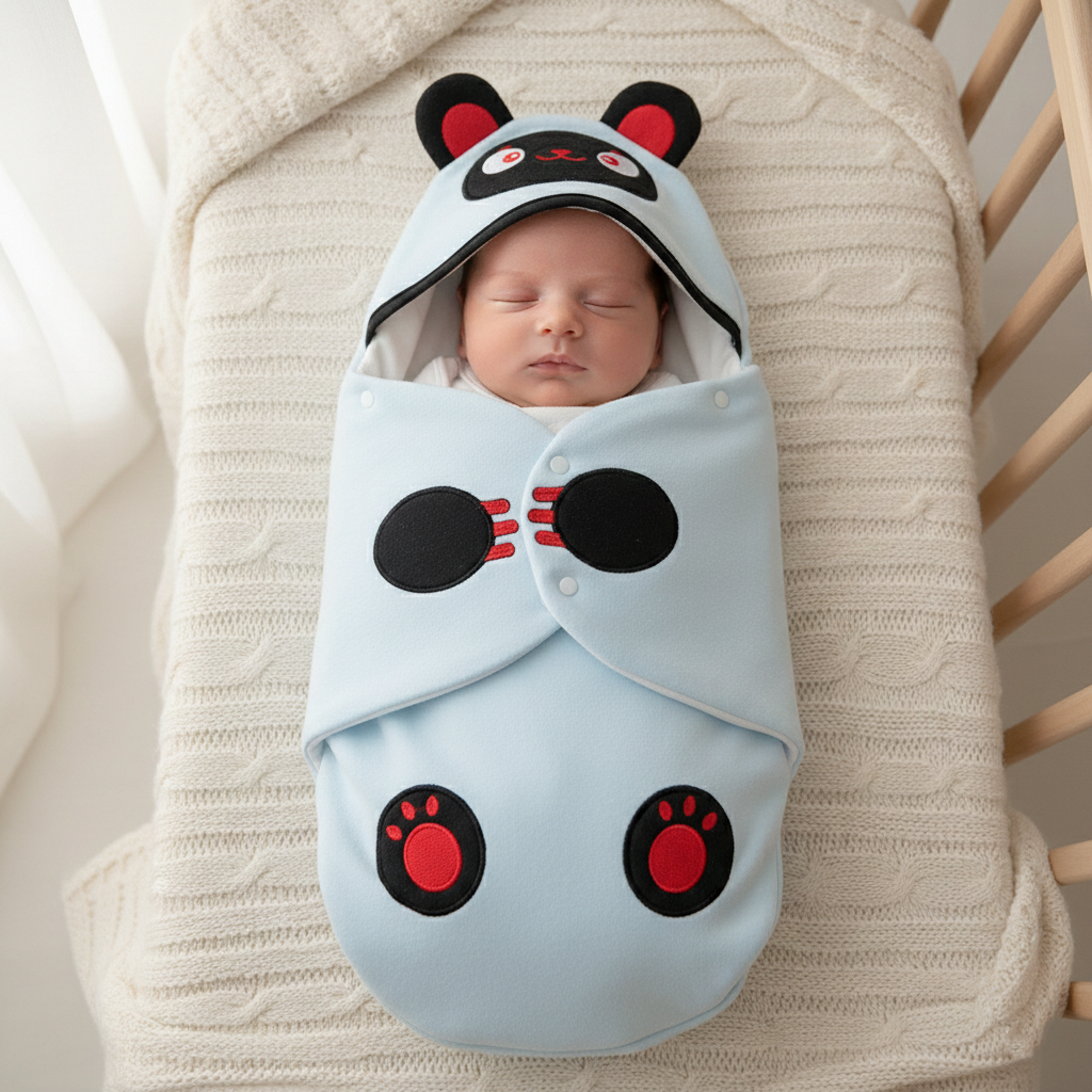Baby Swaddle Sheet- Pale Blue