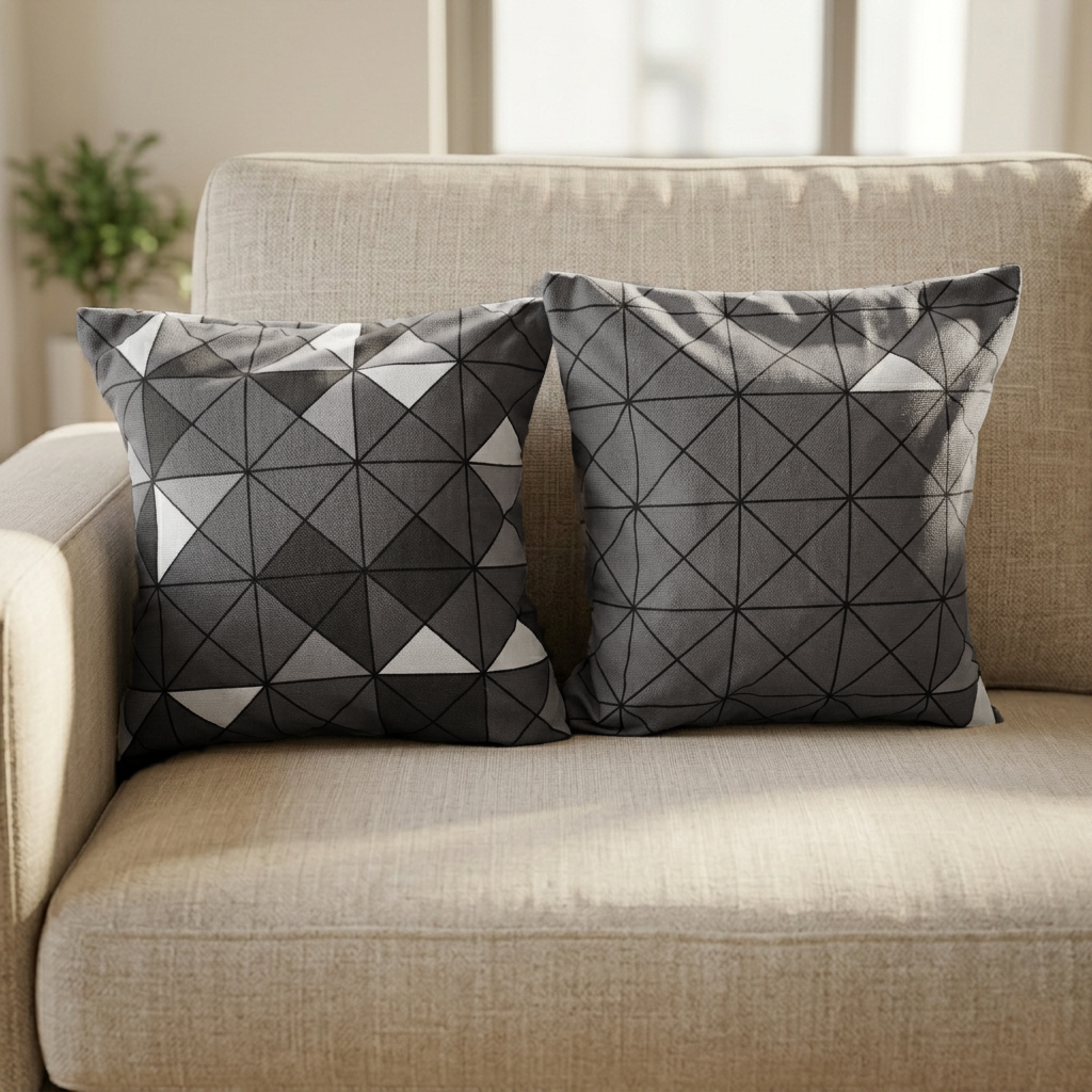 Printed Filled Cushions-Linear Luxe