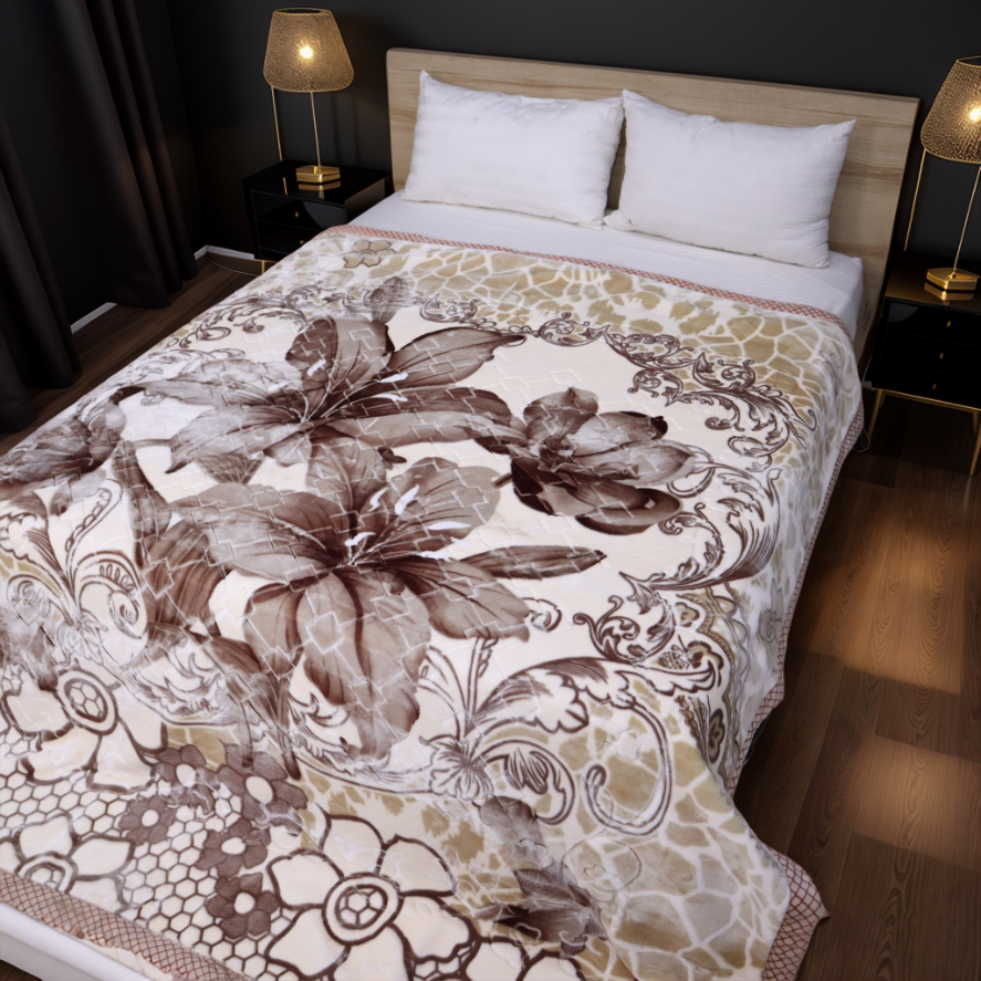 Moonlight Cloudy Bed Blanket - Caffeine