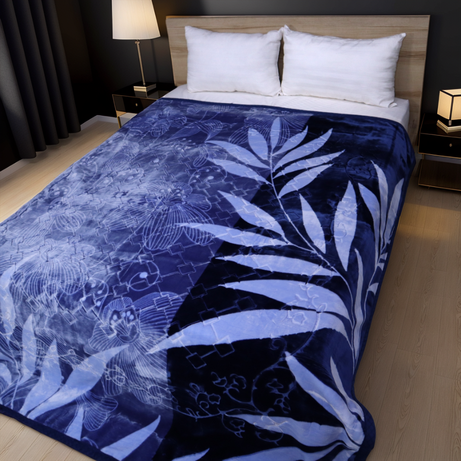 Moonlight Cloudy 4KG 2-Ply Double Bed Blanket- Sapphire Haven