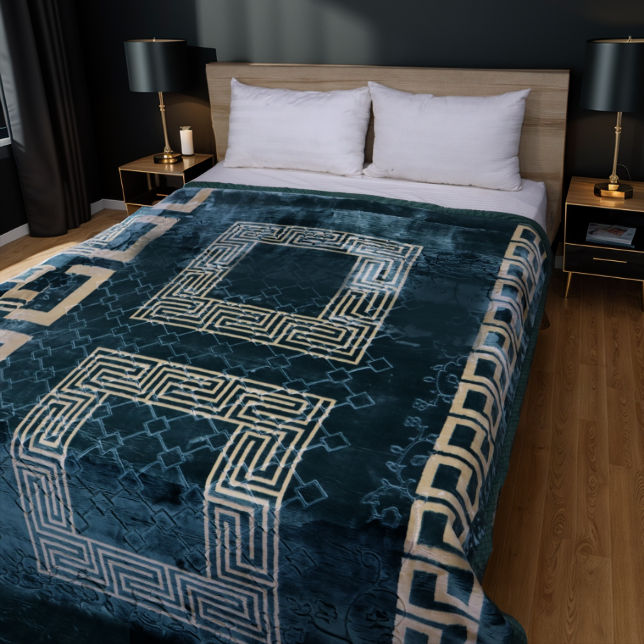 Moonlight Cloudy Bed Blanket - Teal