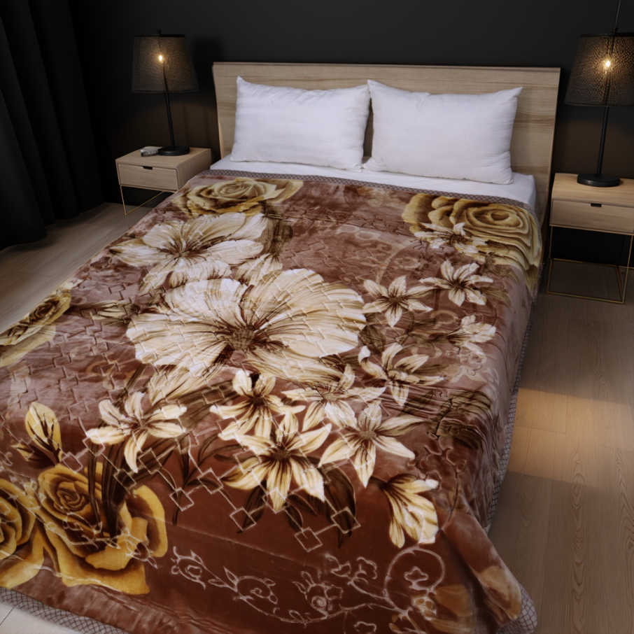 Moonlight Cloudy 4KG 2-Ply Double Bed Blanket- Autumn