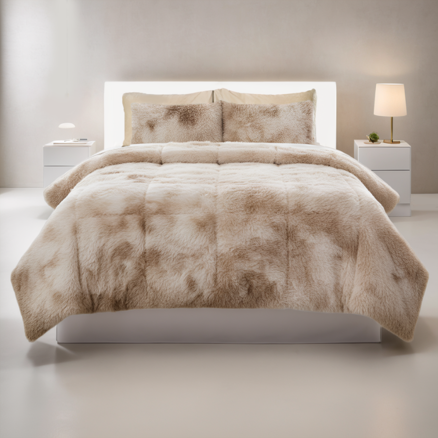 House of Velour 6-Piece Bed in a Bag- Beige