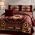 Arzoo Cloudy Bridal Bed Set 7 Pcs - Claret