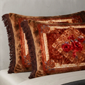 Printed Pillow Covers Pair-Brown