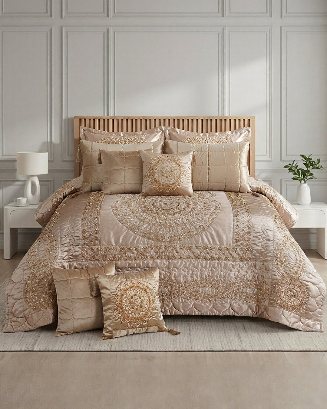 Shahnoor Bed Set 10 Pieces-Zarrin