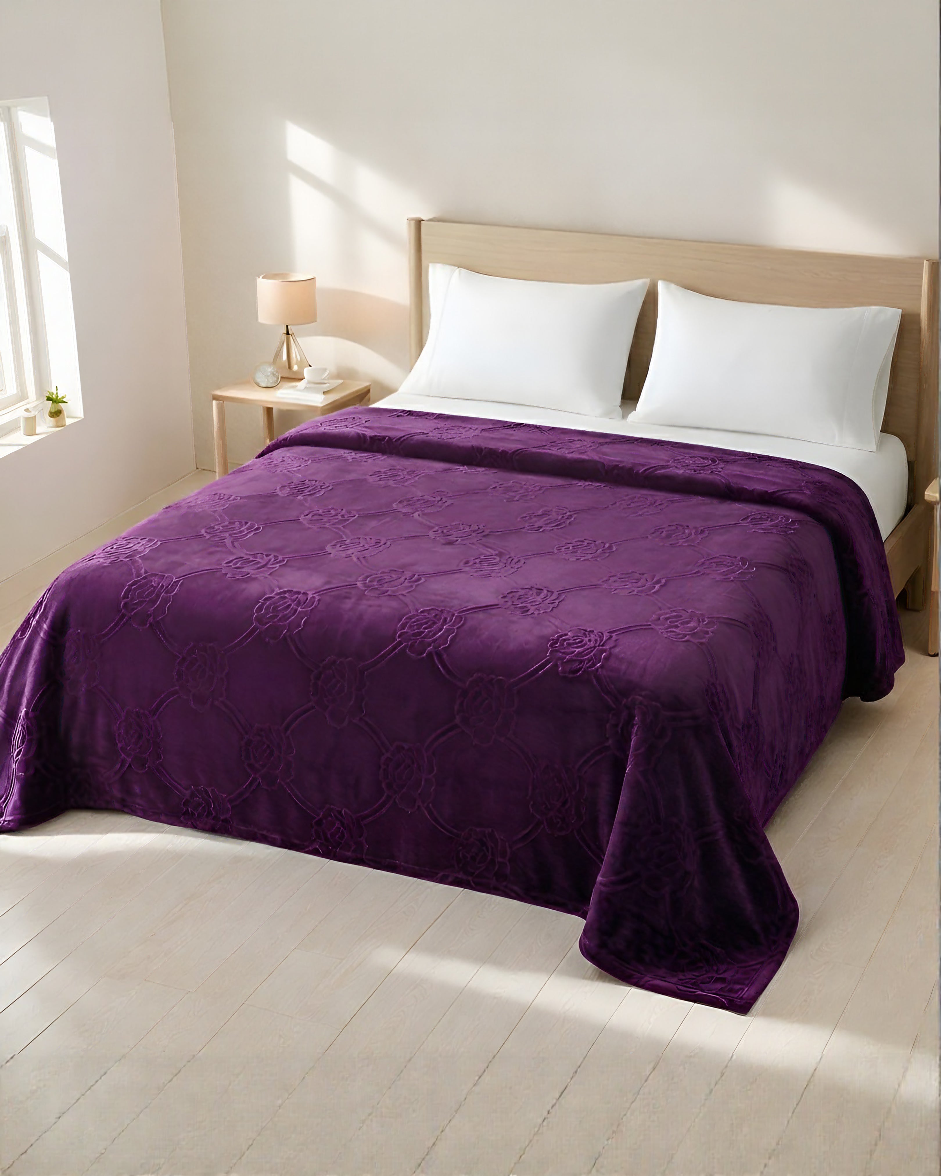 Mansion AC Flannel Blanket - Purple