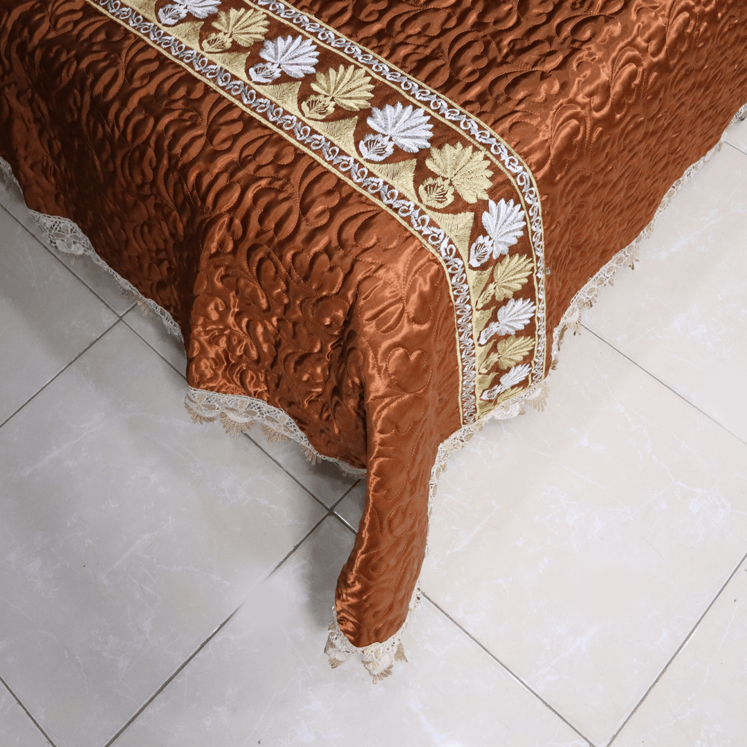 Opal 4 Piece Silk Bed Set- Peach