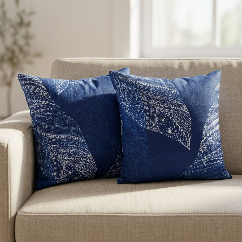 Printed Filled Cushions-Peacock