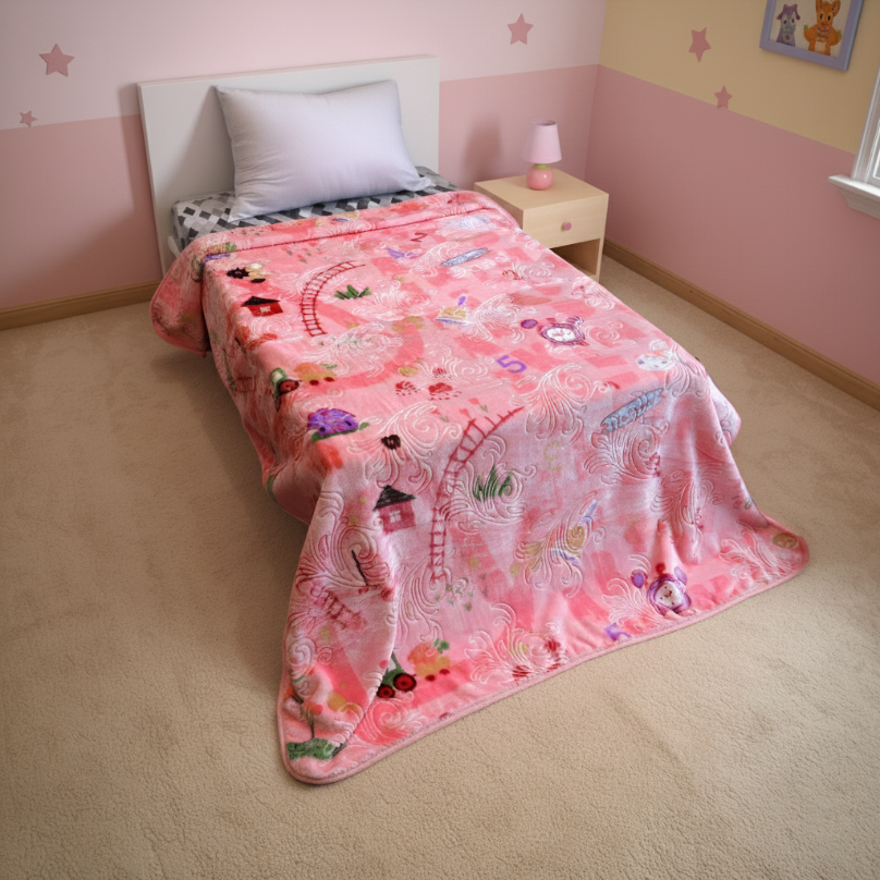 Sleepcare 1-Ply Single Bed Blanket - Blush