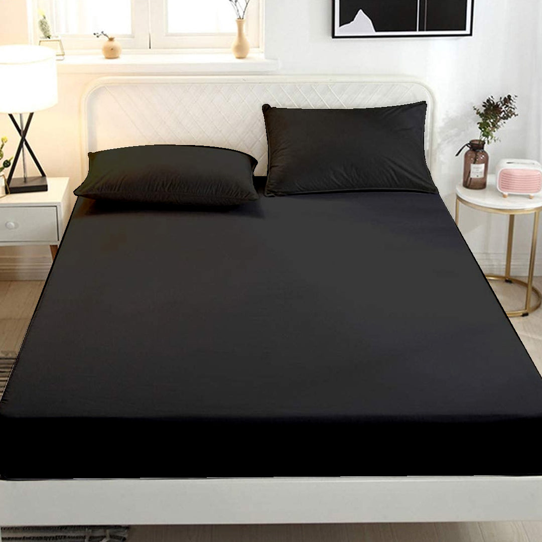 Blissful Bedsheets Double Bed (Solid Dyed) - Charcoal