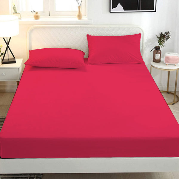 Blissful Bedsheets King Bed (Solid Dyed) - Shocking Pink