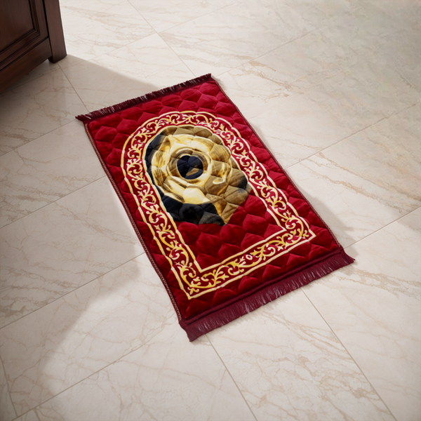 Kiswah Printed Prayer Mat-Imperial Red