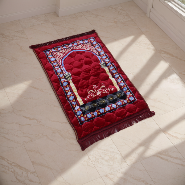 Kiswah Printed Prayer Mat-Red