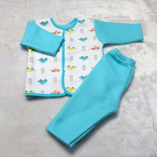 2 Pieces Printed Baby Suit Blue