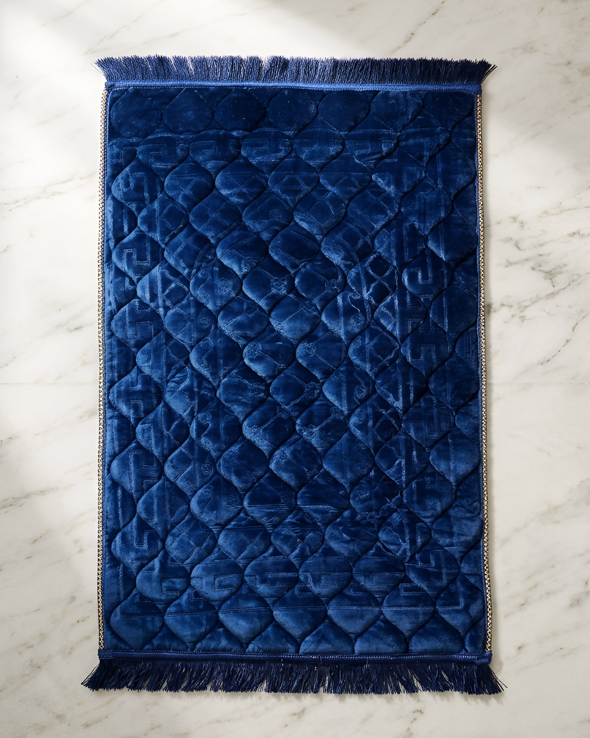 Mughal Janamaz Prayer Mat- Navy Blue