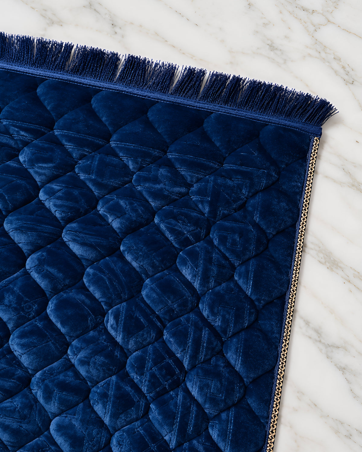 Mughal Janamaz Prayer Mat- Navy Blue