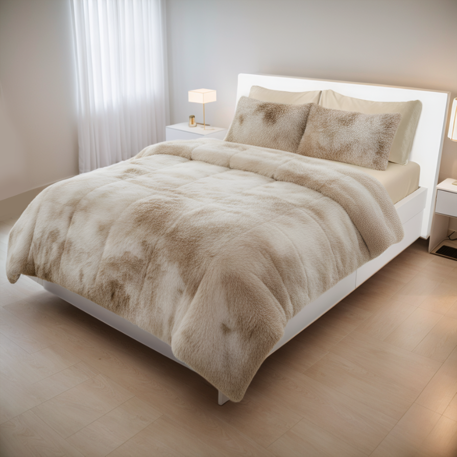 House of Velour 6-Piece Bed in a Bag- Beige
