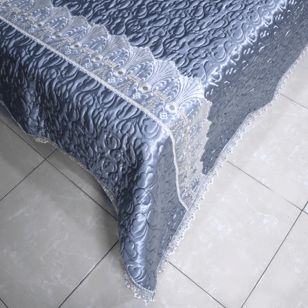 Opal 4 Piece Silk Bed Set- Silver