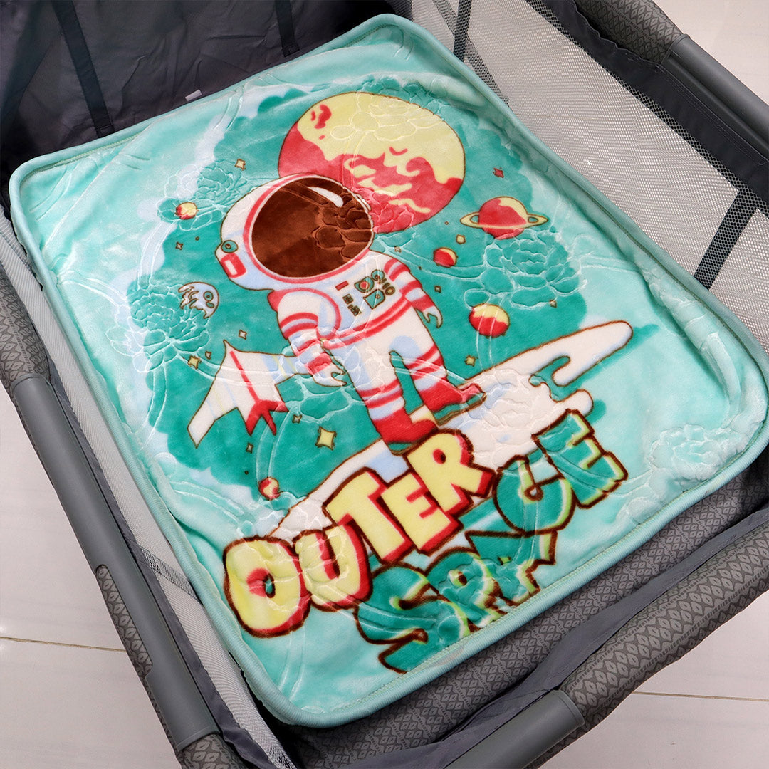 Tiny Tots Cot Cloudy Baby Blanket- Sea Green